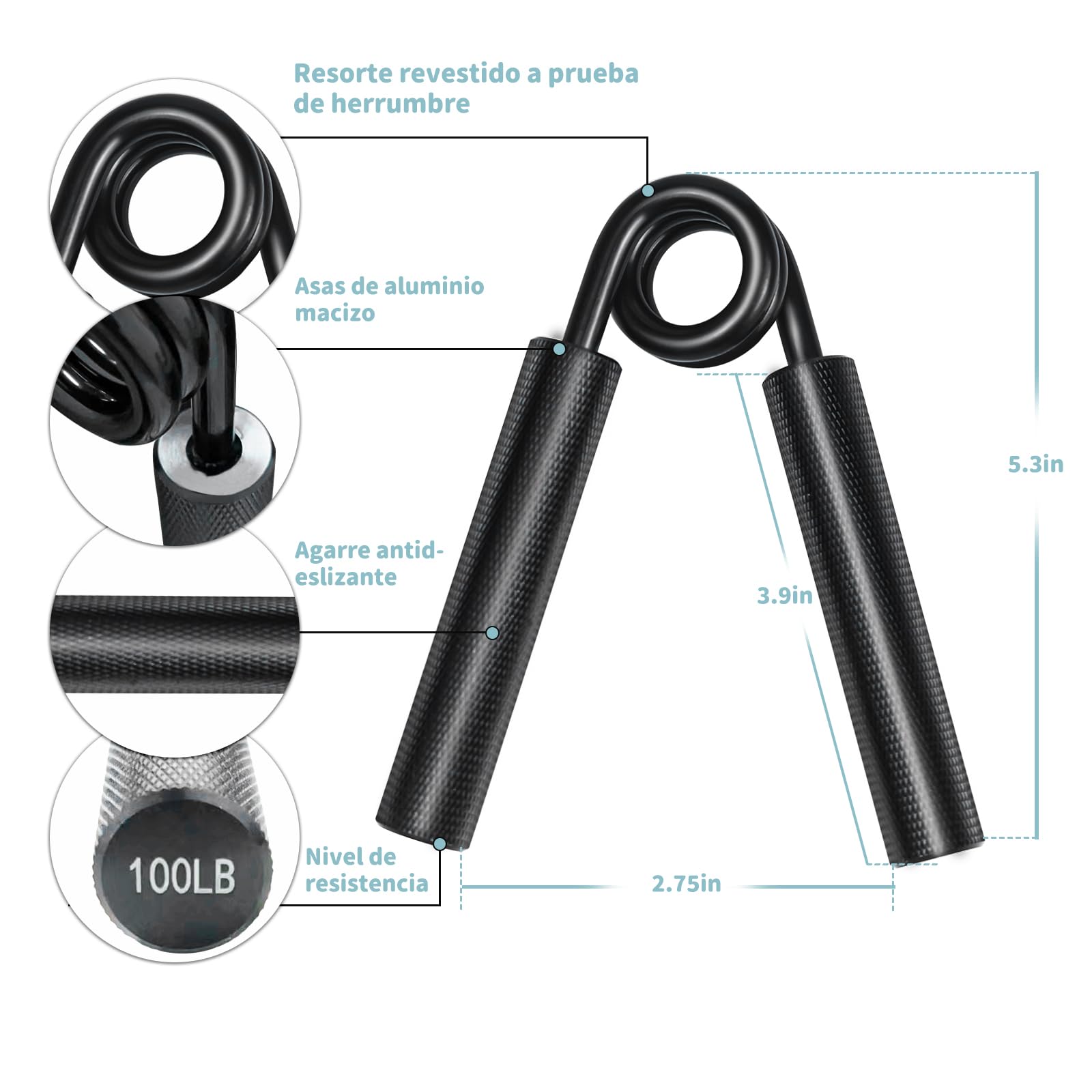 Hand Grip - Ejercitador de Manos Ajustable - Antebrazo Ejercitar - Fortalecedores de Mano para Entrenar el Agarre - la Fuerza de Los Dedos, la Muñeca, el Antebrazos Fortalecer