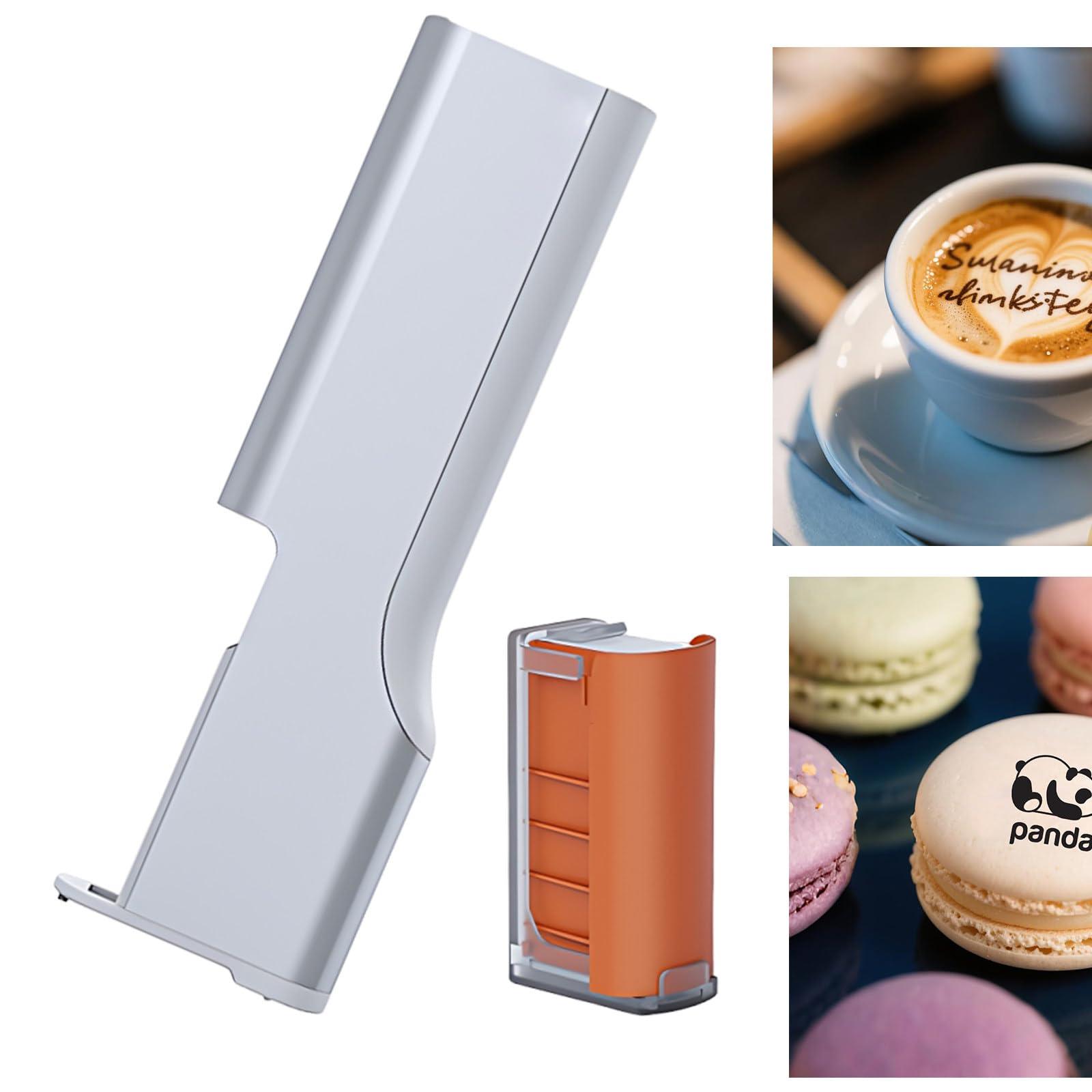 SHAHRYAR Impresora Comestible para Pasteles,Impresora Comestible para Repostería,para Café, Cerveza, Cócteles, Galletas De Macarrón, Bluetooth, para El Hogar,Brown-Black