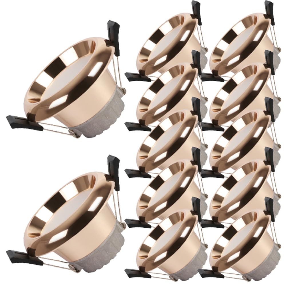 YNBSHGAA 5W 7W LED Downlight Set of 12,Baffle Trim Round Aluminum Embedded Hole Light Daylight Retrofit Downlight Simple Retrofit Installation - No Flicker,7w-4000K