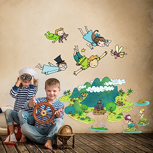 Kina - R00160 Pegatinas Pared Infantil ecológico e hipoalergénico efecto Tela Suave Decoración...