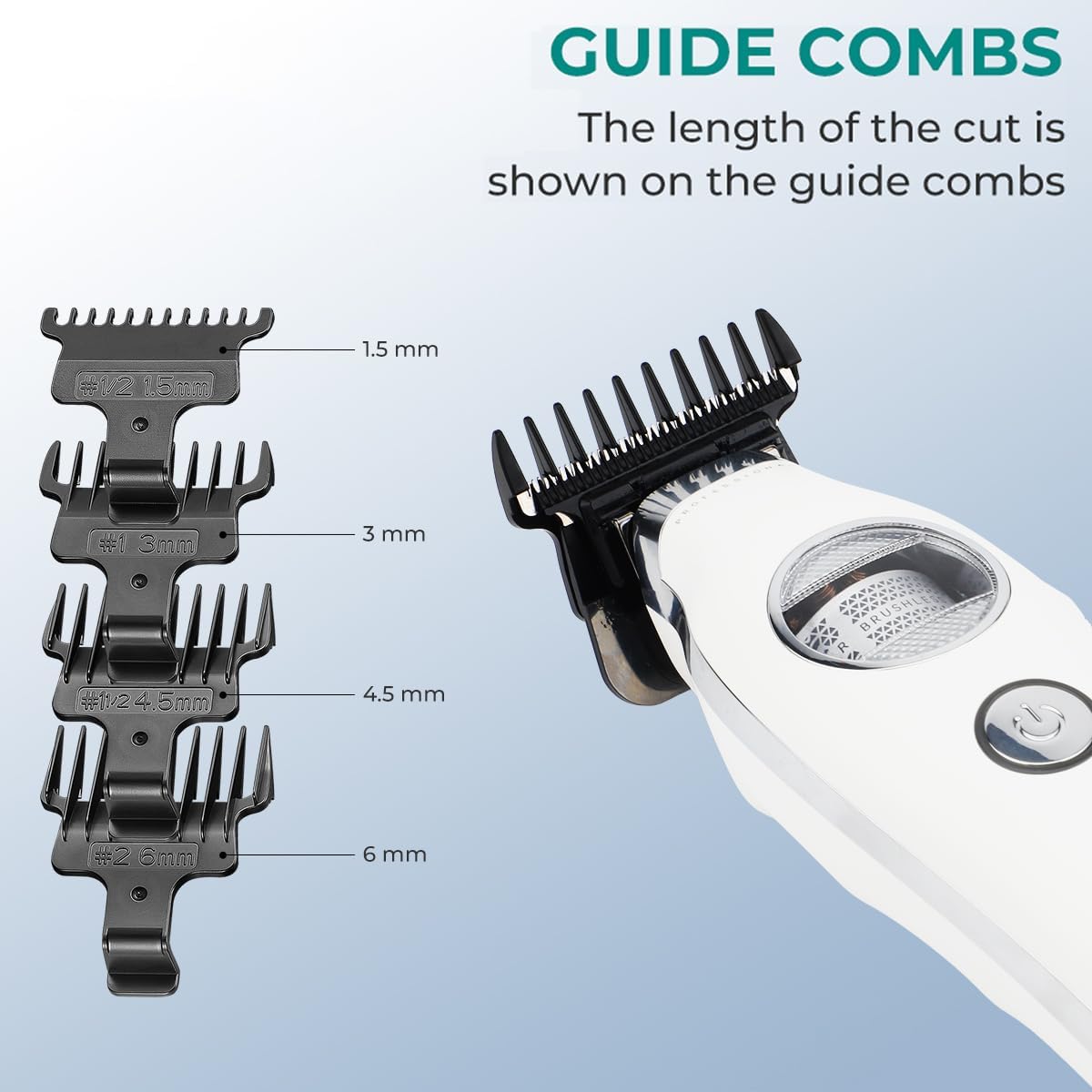 VGR 880T trimmer with various guide combs