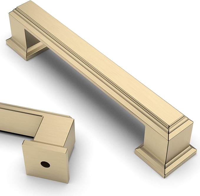 Asidrama 10 Pack 3.75 Inch(96mm) Brushed Brass Kitchen Handles