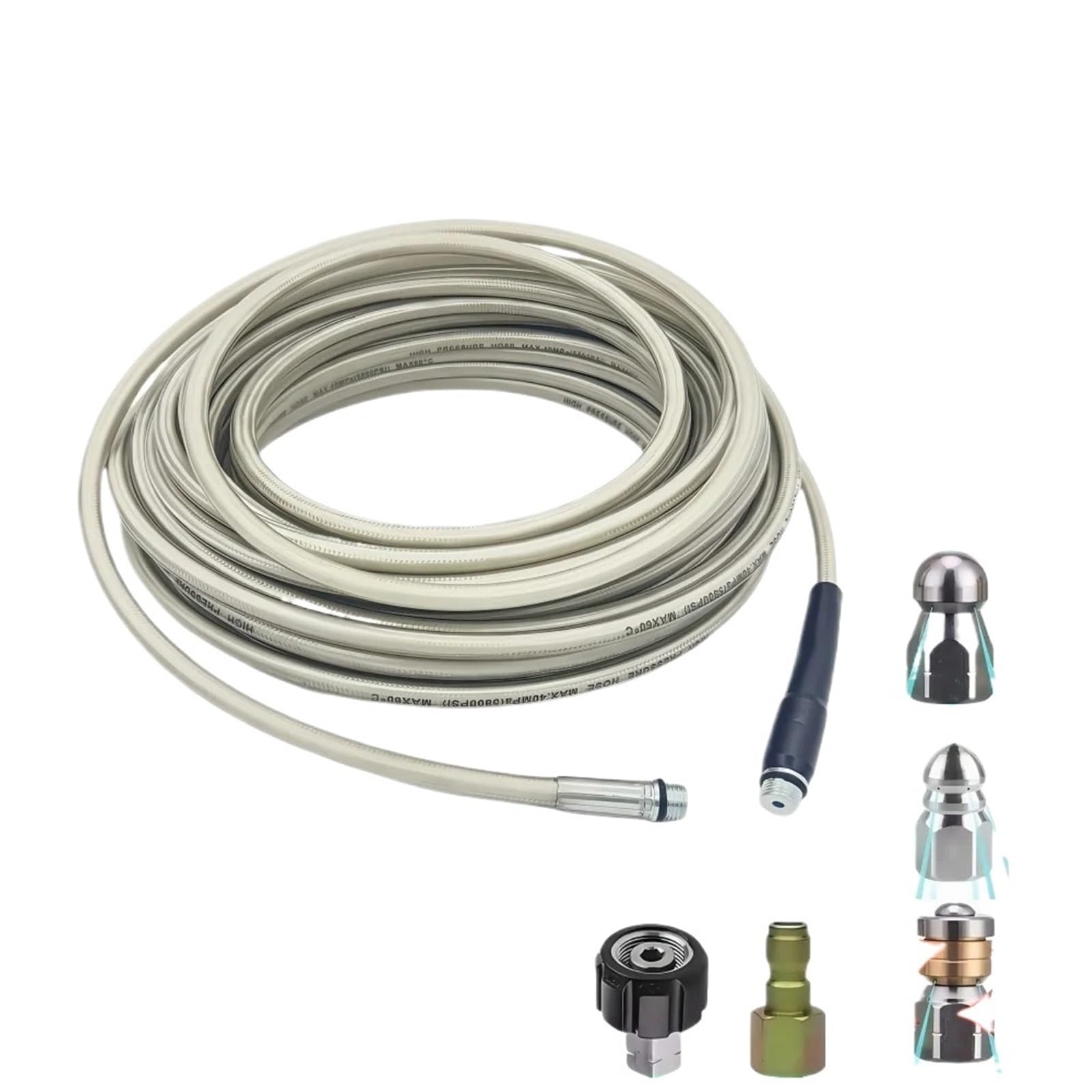 Lcvzxcfkx 30M Hose Pipe Cleaning Kit Pressure Washer Hose High Pressure Clean Nozzle