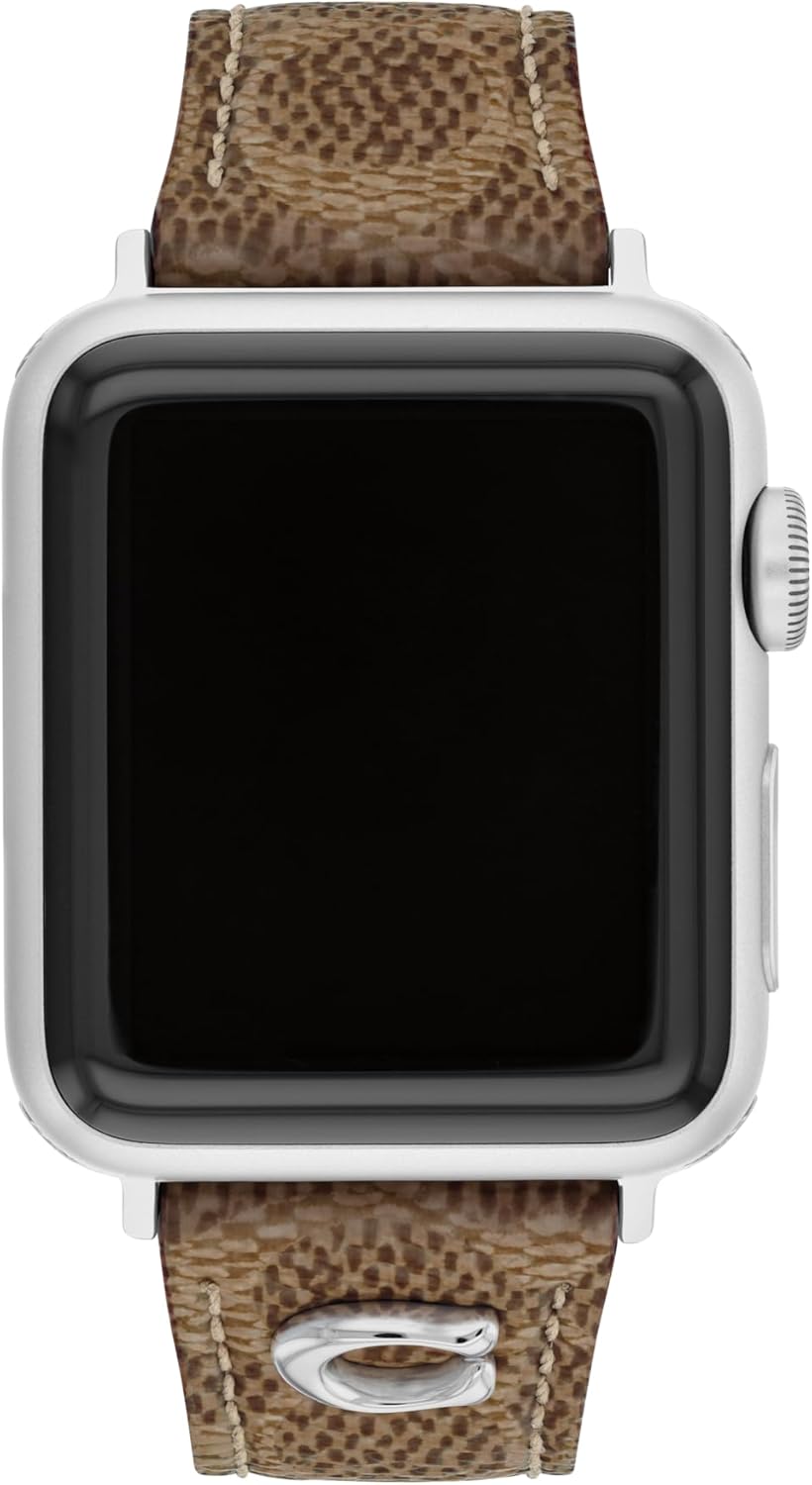 COACH Apple Watch Strap, Compatible with 38mm, 40mm, 41mm Apple Watch, Interchangeable Strap with Signature Style for a Personalized Look