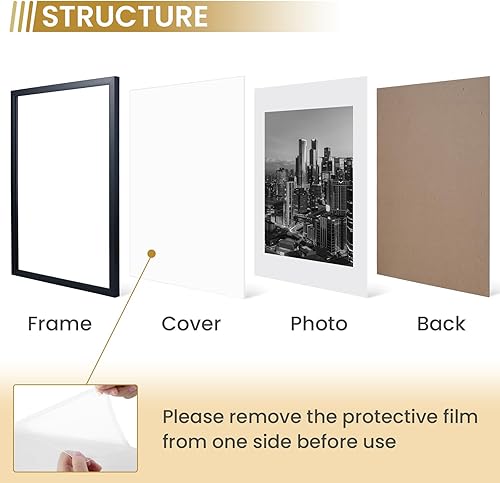 Miniatura 2 de Framenow Portarretratos de 16 x 20 pulgadas, paquete de 2 marcos de fotos de vidrio resistente a los golpes, vertical y horizontal, para colgar en