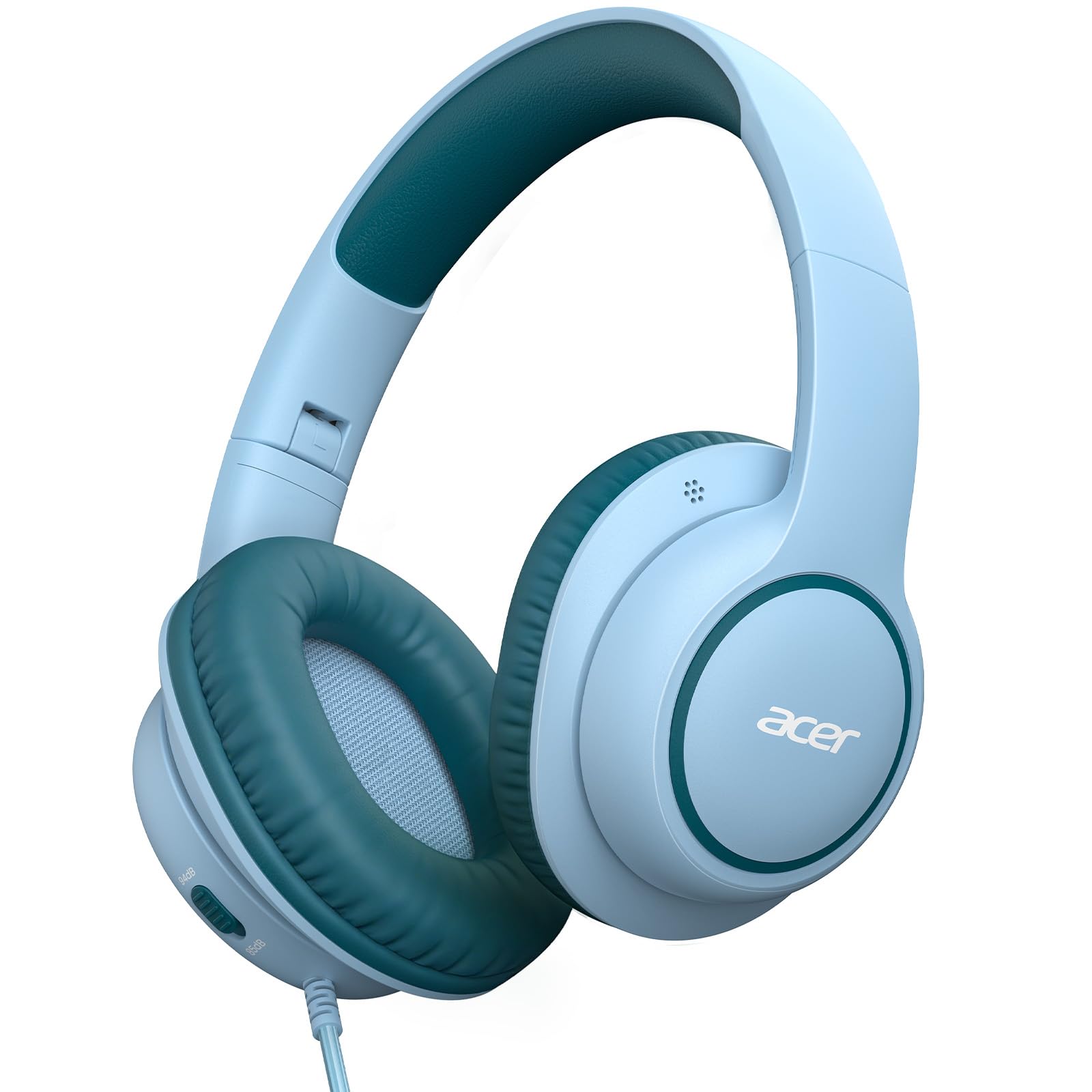 acer Kids Headphones Wired for School - Over Ear Design, 85/94dB Safe Volume Limit, 3.5mm Jack Foldable Headphones for Toddler Boys Girls Classroom