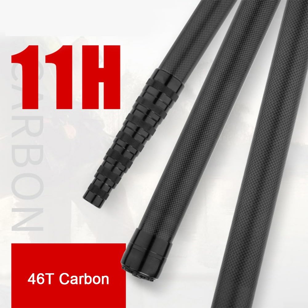DAZZLEEX Manche télescopique en fibre de carbone - Tête de filet pliable - Pour pêche - Canne à pêche