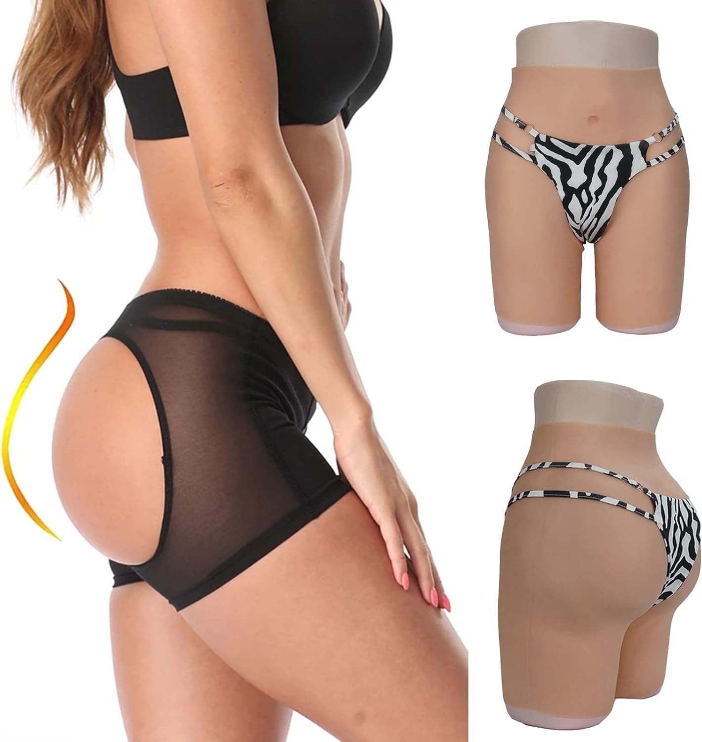 Vêtement gainant en silicone for femme – Renforceur d'entrejambe ouvert