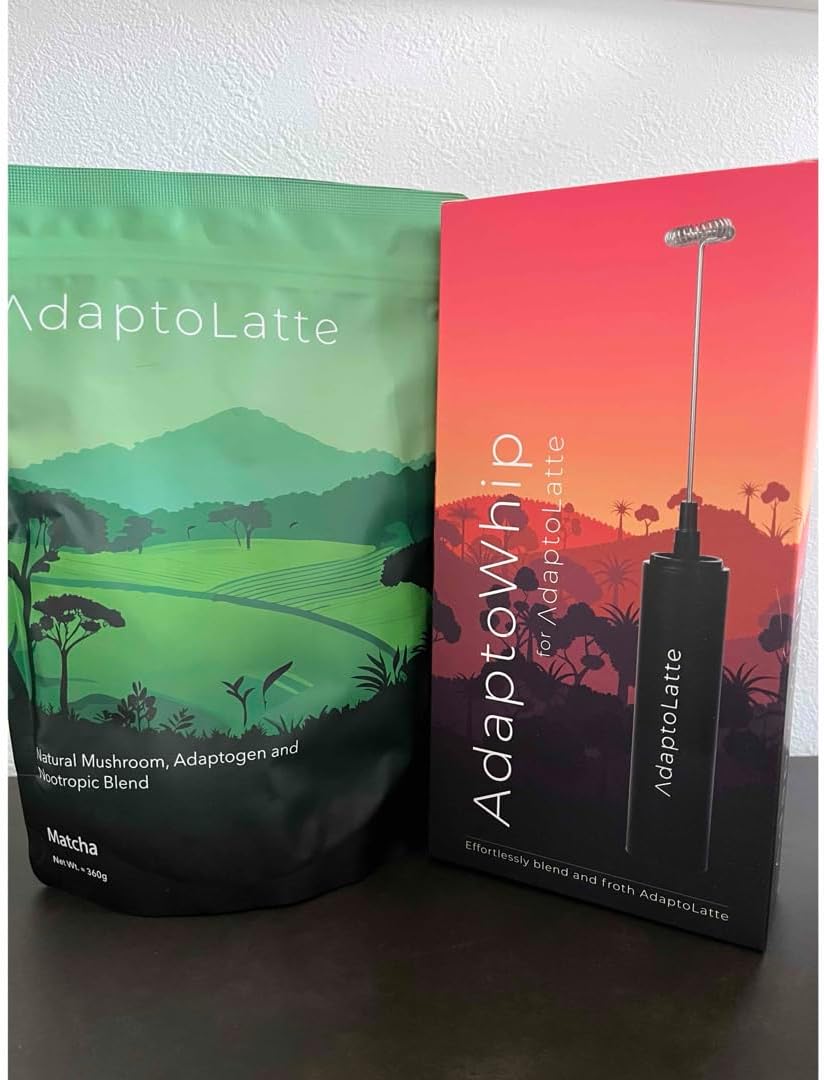 アダプトラテ(抹茶)＆ホイップセット　　AdaptoLatte アダプトラテ(抹茶)&ホイップセット デカフェ + 抹茶 スターター
