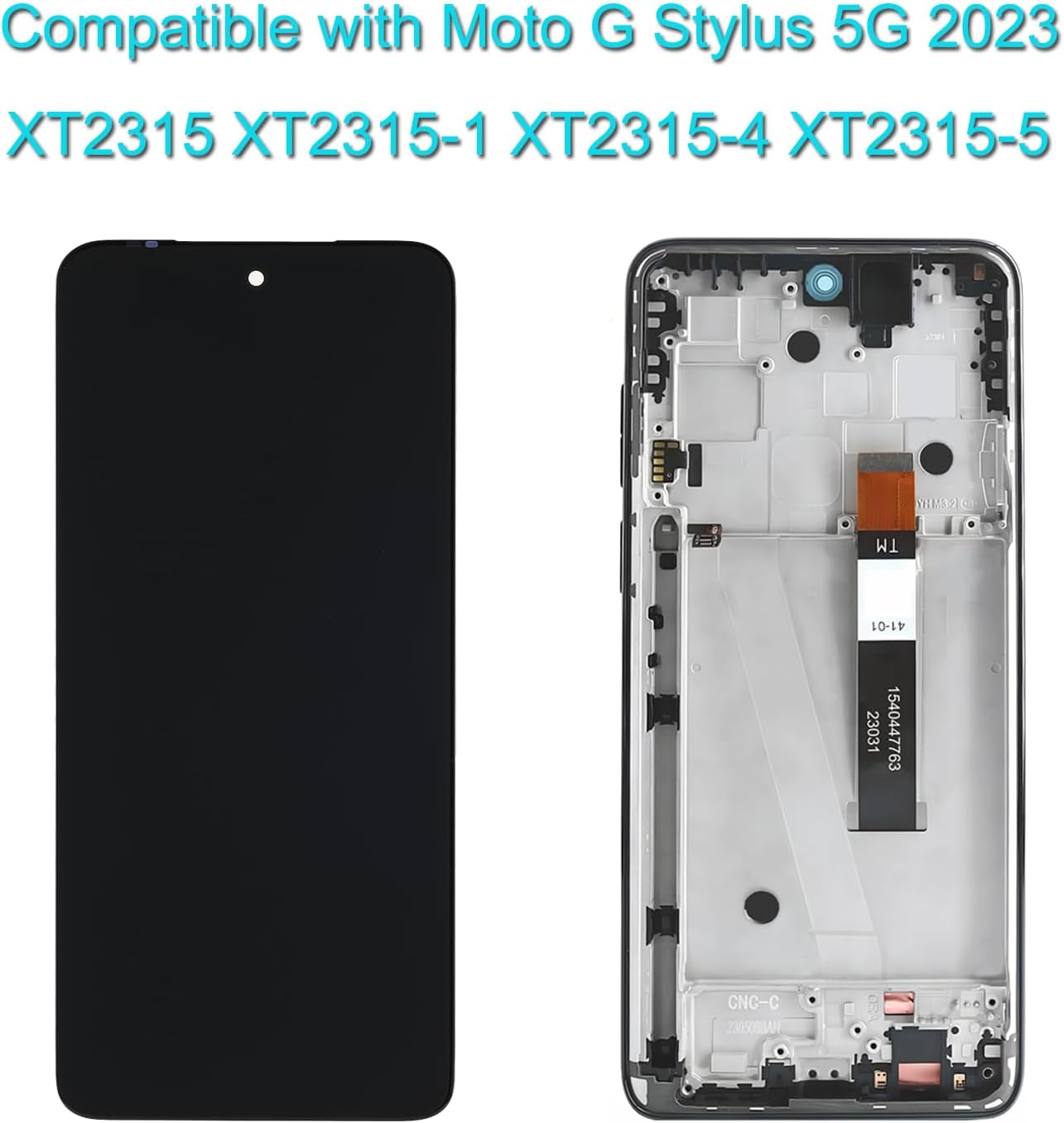 Screen Replacement for Moto G Stylus 5G 2023 6.6'' XT2315 XT2315-1 XT2315-4 XT2315-5 Assembly Digitizer LCD Display Touch Screen with Repair Tools Frame