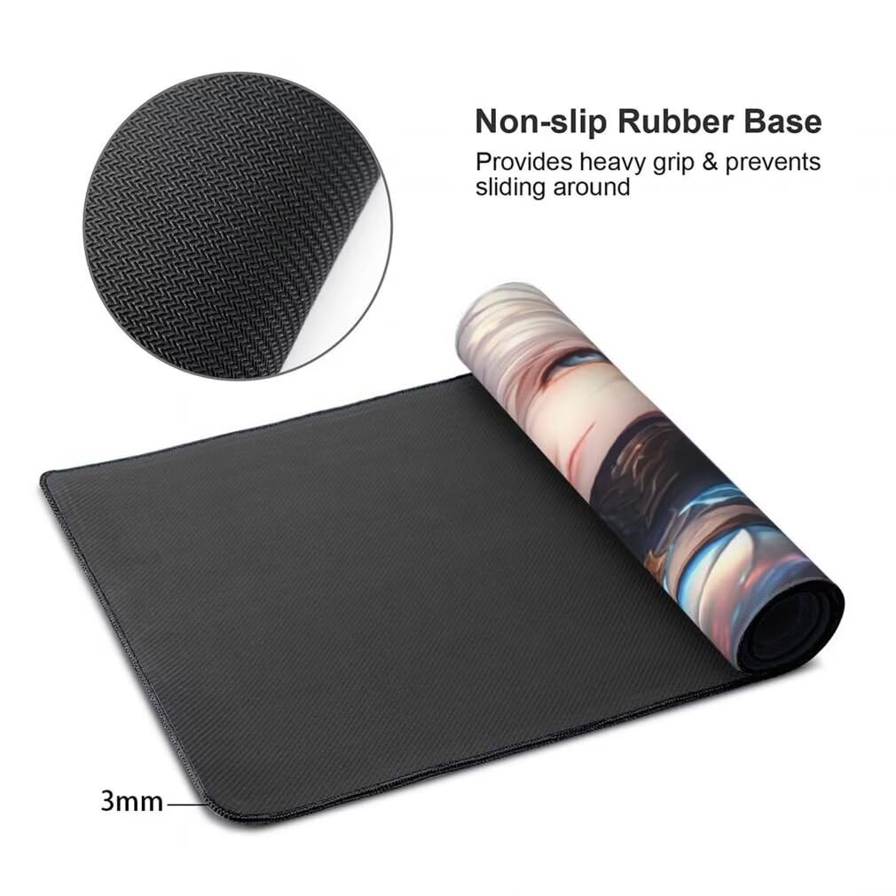 Tappetino Mouse Anime, Mouse Pad XXL 1200 x 600 x 3 mm, Principessa Tappetino Gaming Grande Sottomano Scrivania, Impermeabile Mousepad Lavabile con Base in Gomma Antiscivolo per Computer-MP1533