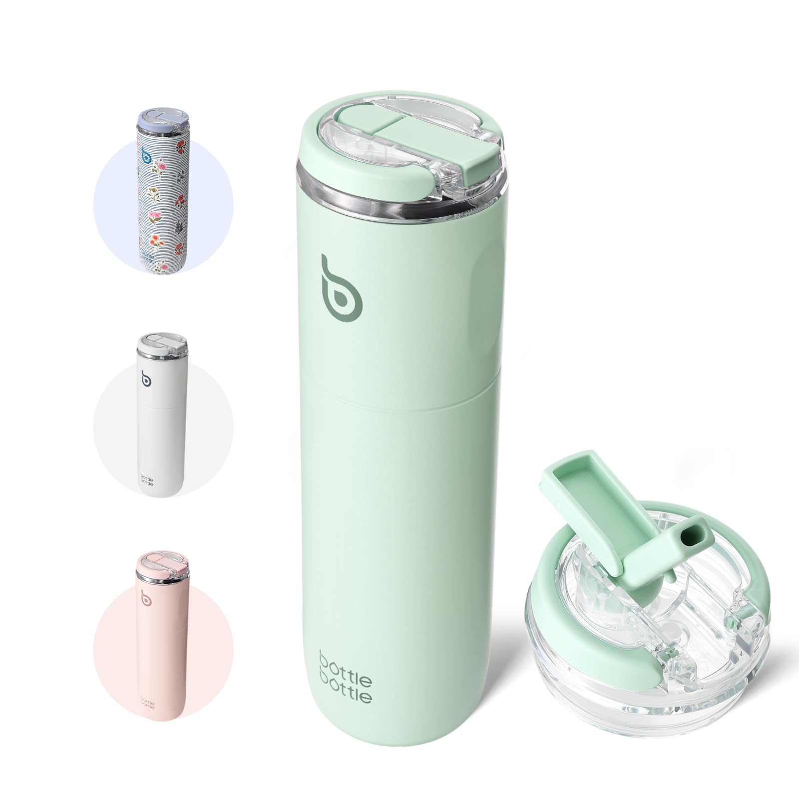 BOTTLE BOTTLE Stainless Steel Water Bottle with Transparent Lid — image 1