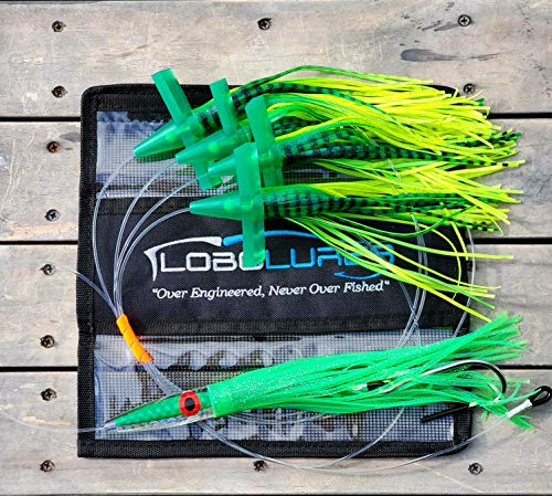 Lobo Lures #222 Green Machine Tuna Bullet 400lb Leader y Gancho 10/0 miniatura 4