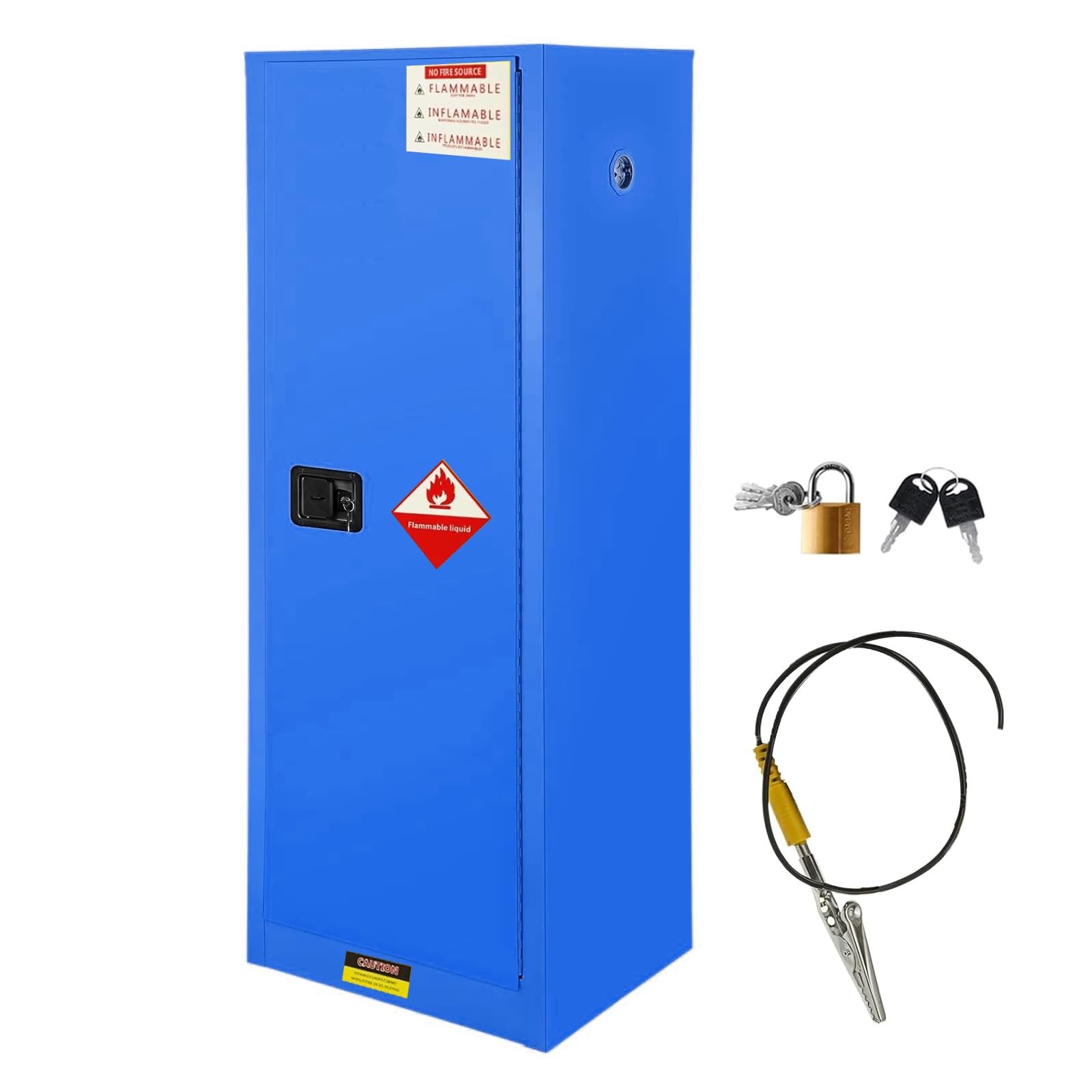 Armadio for la conservazione di sostanze chimiche con ripiani regolabili da 22 galloni, armadio infiammabile 65" H x 43" W x 18" D, for uso commerciale e industriale(Blue)