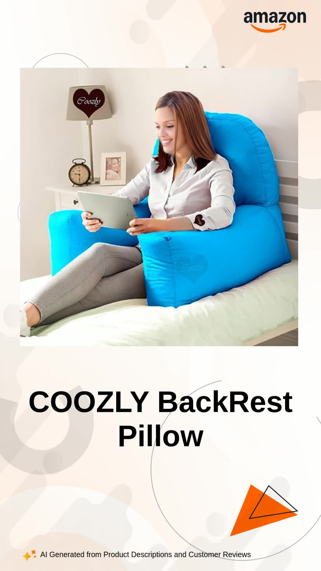 COOZLY BackRest Pillow with High Armrests