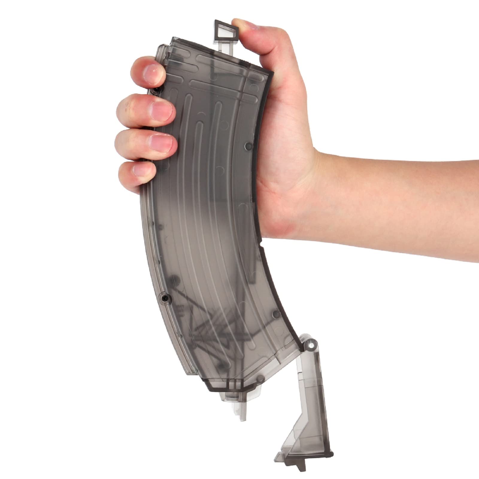 LRKZ Airsoft Bb Speed Loader, ABS Transparent Plastic Push Type High Capacity Portable Quick Speed Loading Device, Portable Paintball Game Accessory