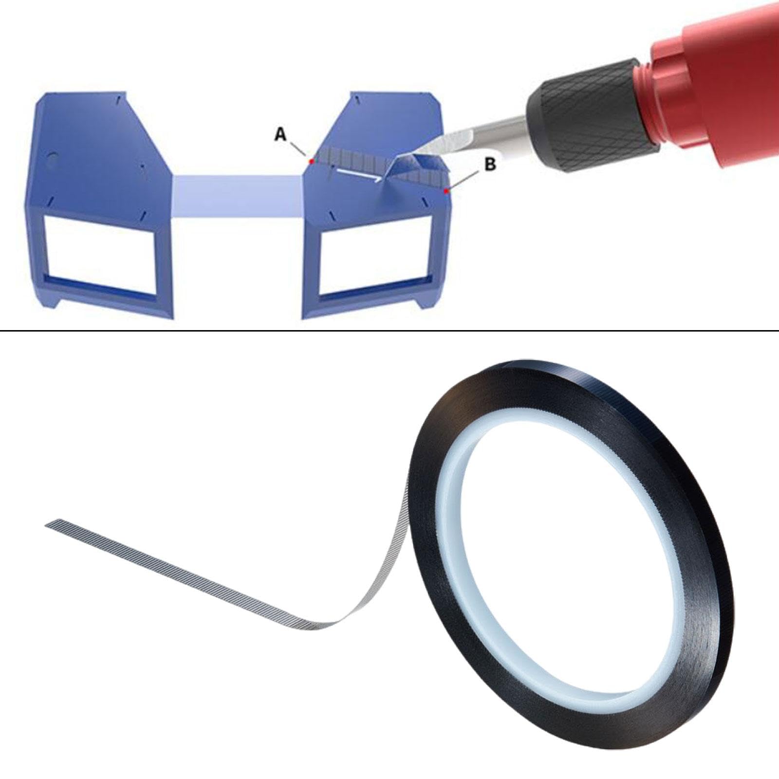 Qianly Scribing Tape PET Maskierband Modellauto Bastelwerkzeug mit Harter Kante Und Gedruckter Skala für Kreatives Gestalten Schullabor Panelreparatur, 6mmx30m