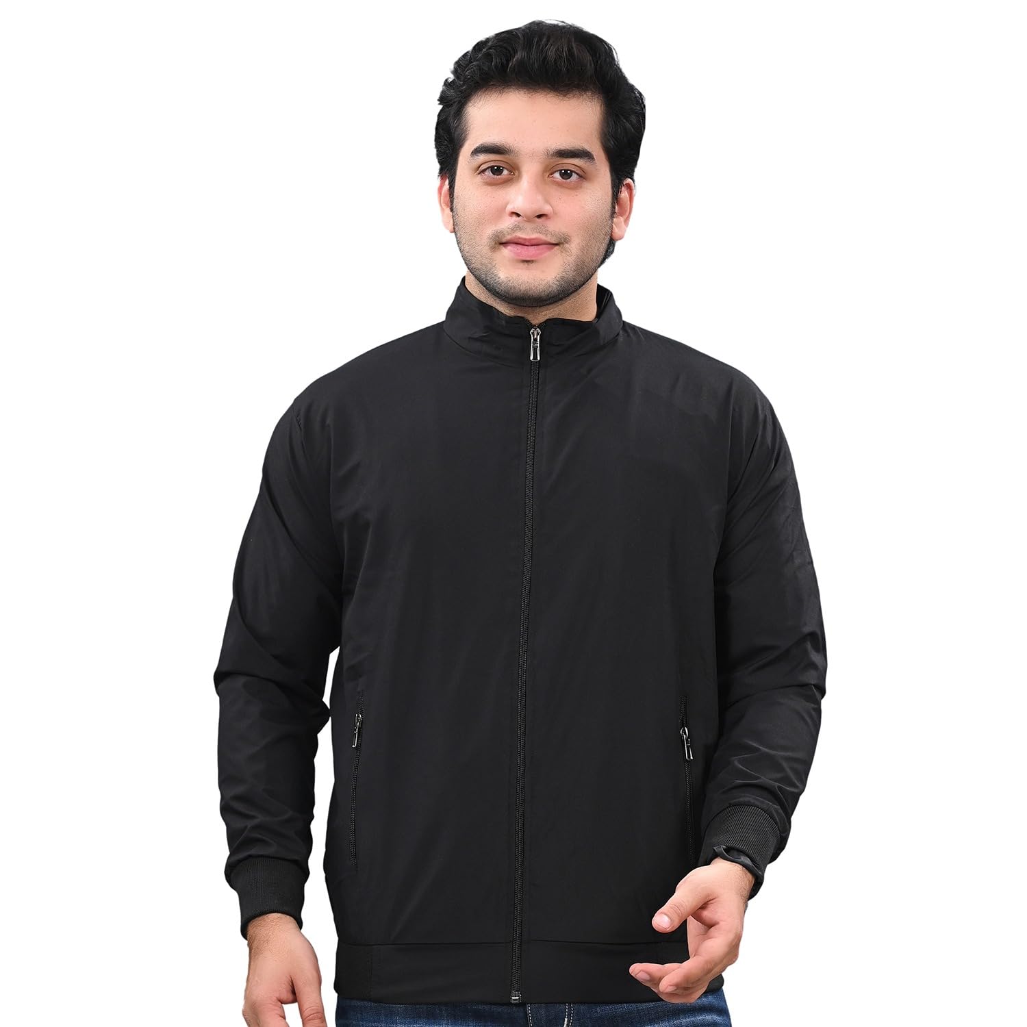 neocardin Men’s Winter Windcheater Jacket | Warm Insulated Full-Zip Windbreaker with High Neck & Zipper Pockets | Water-Resistant Cold Weather Outerwear (Black)-picture-54