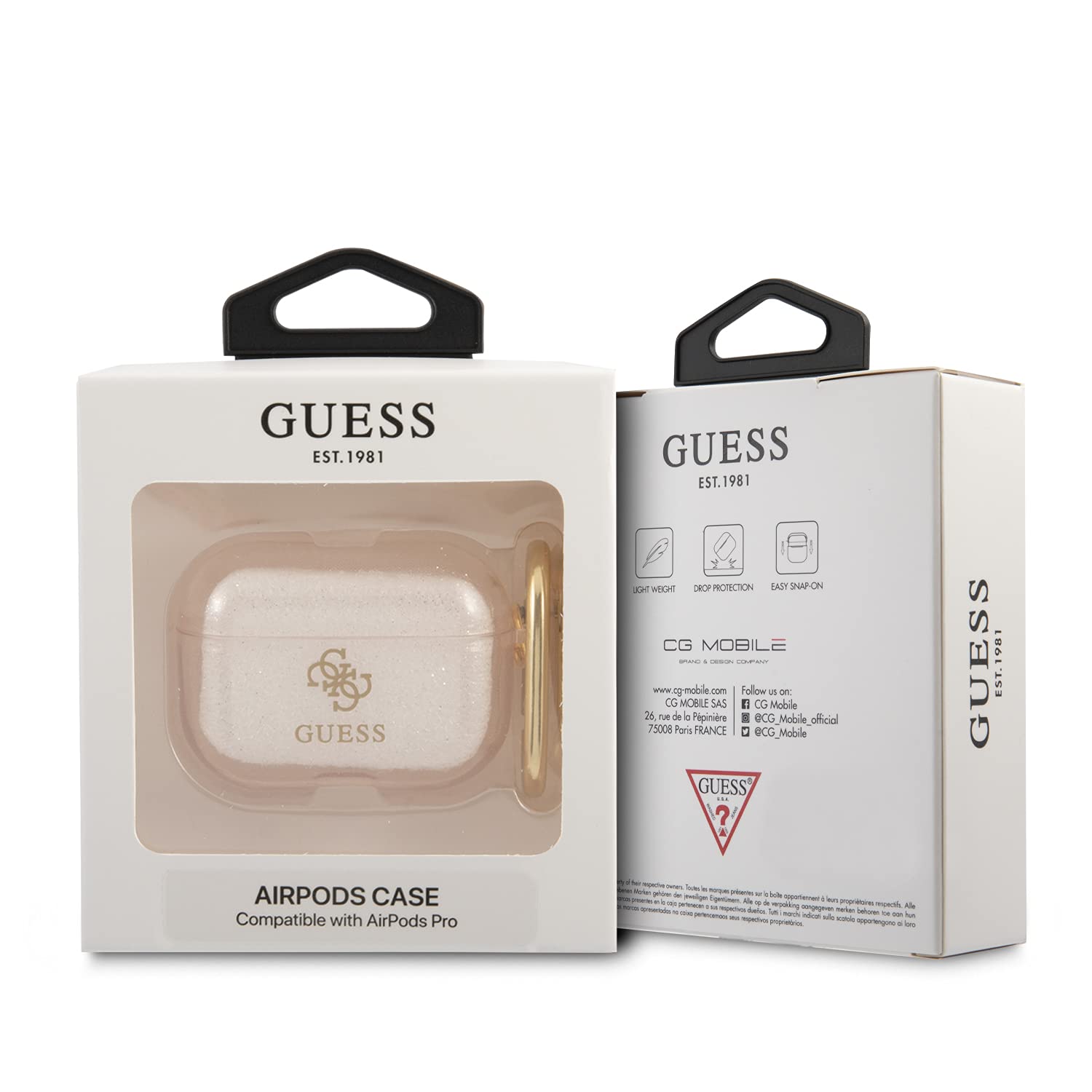 Guess Guapucg4gd Airpods Pro Dourado/Dourado Glitter Collection, Gold - Image 3