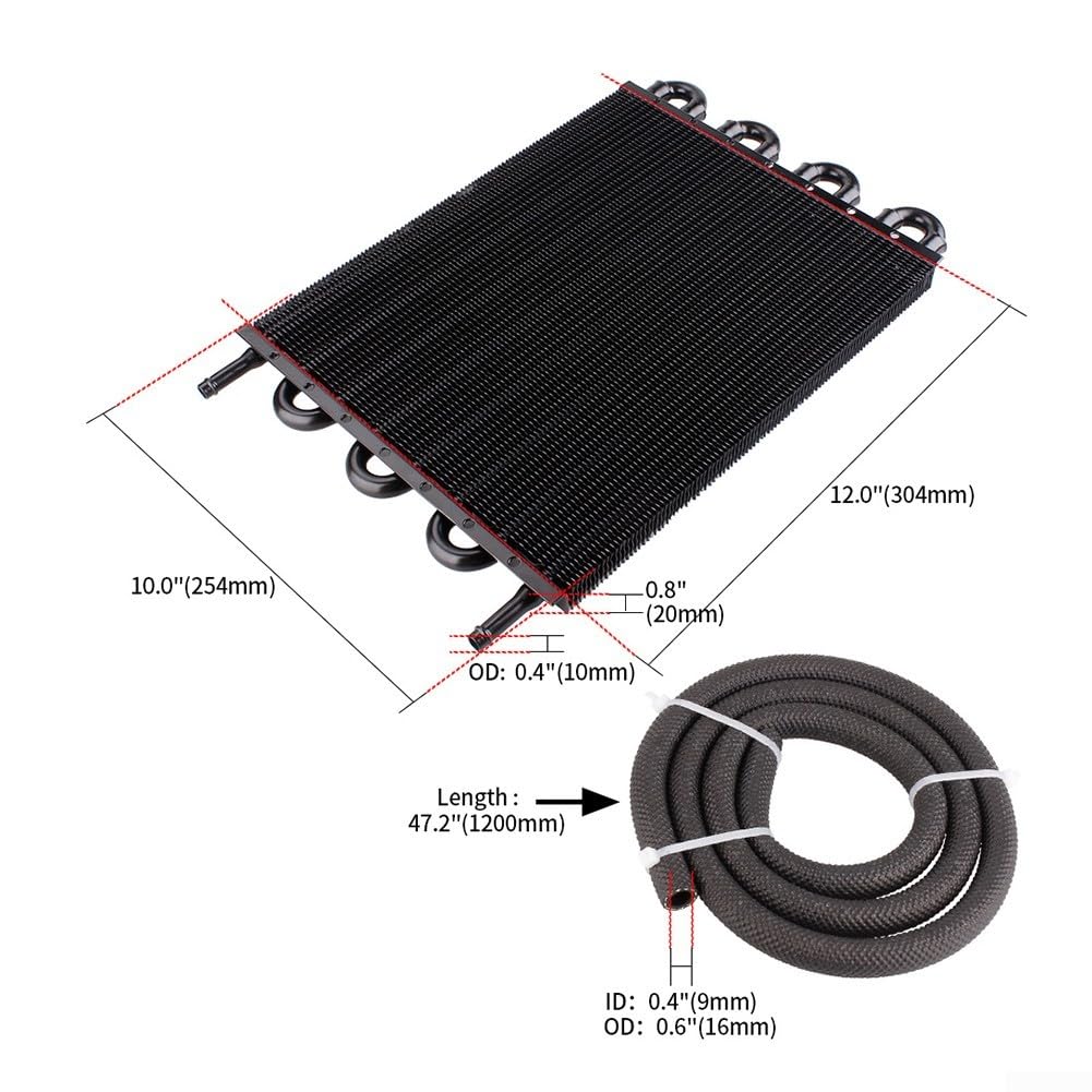 Kit radiatore olio in alluminio per sistemi di raffreddamento trasmissione auto con hardware di montaggio e compatibilità paraurti anteriore
