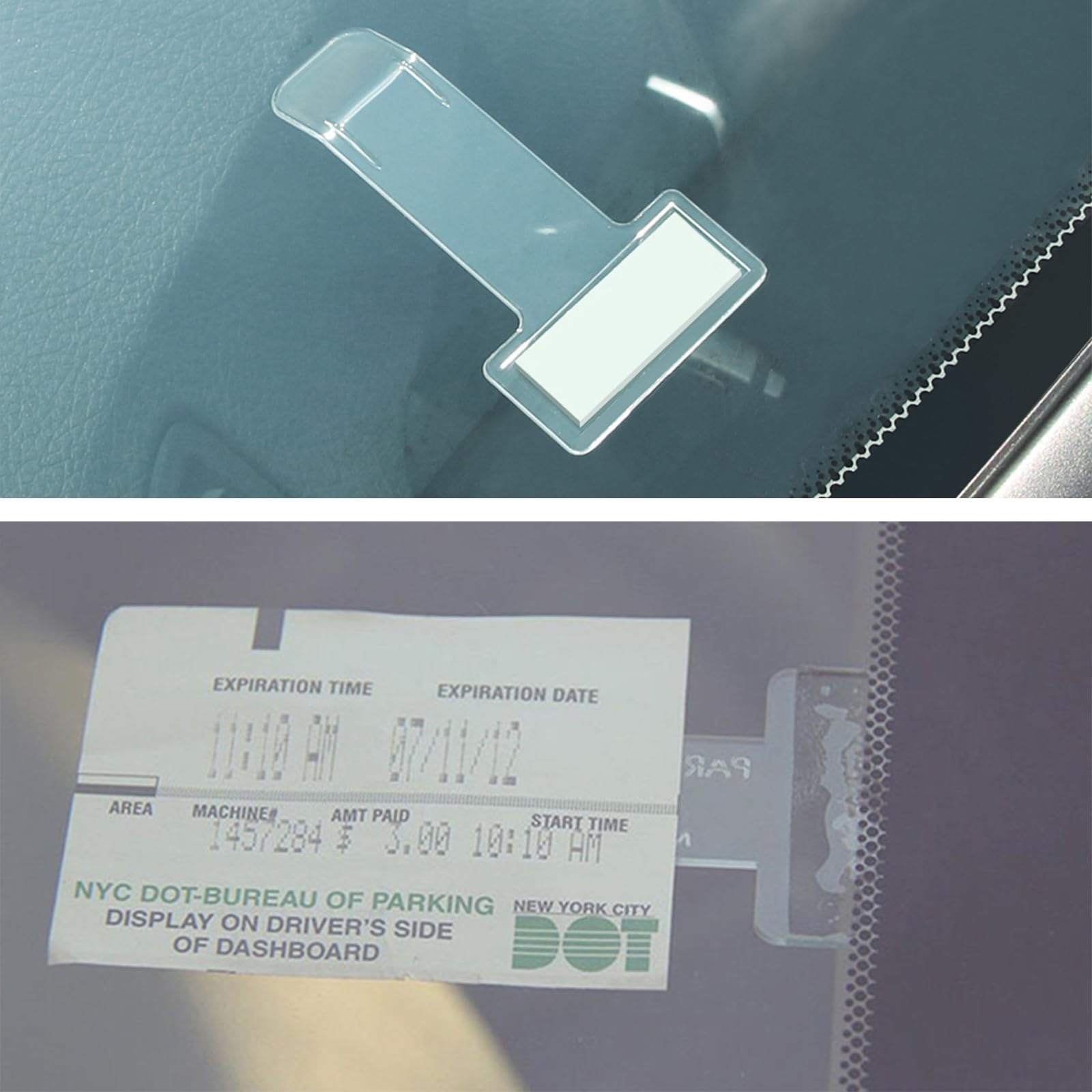 6 Piezas Clip para Boletos de Parabrisas, Autoadhesivos Car Ticket Holder, Transparentes Soportes para Billetes de Aparcamiento, para Ticket de Coche, Permisos de Estacionamiento