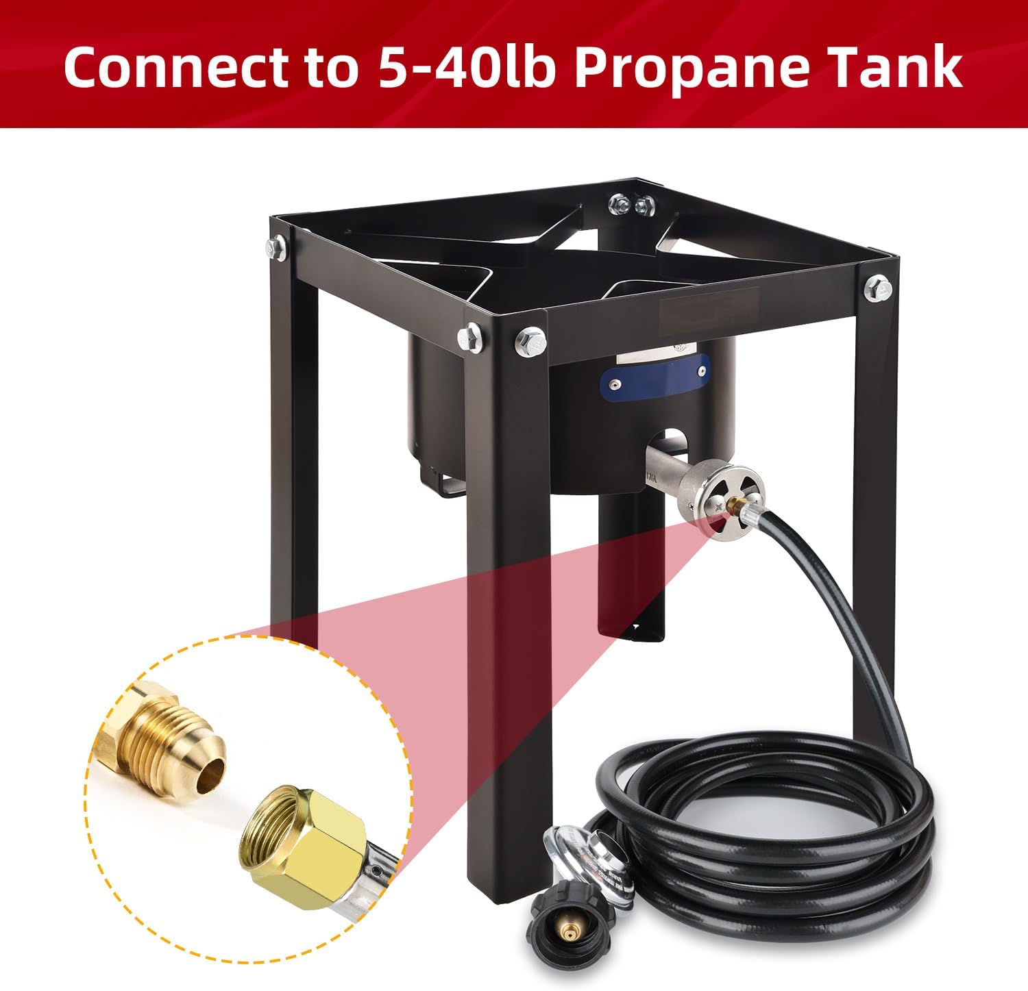 12FT QCC1 Low Pressure Propane Regulator with Hose, Universal Propane replacement Hose with Regulator for LP Gas Grills, Heaters, Fire Pits, 3/8 Inch Female Flare