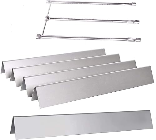 GasSaf Juego de barras aromatizantes de 22.5 pulgadas y tubo de quemador de 28 18 pulgadas de repuesto para Weber Spirit E-310, E-320, Genesis