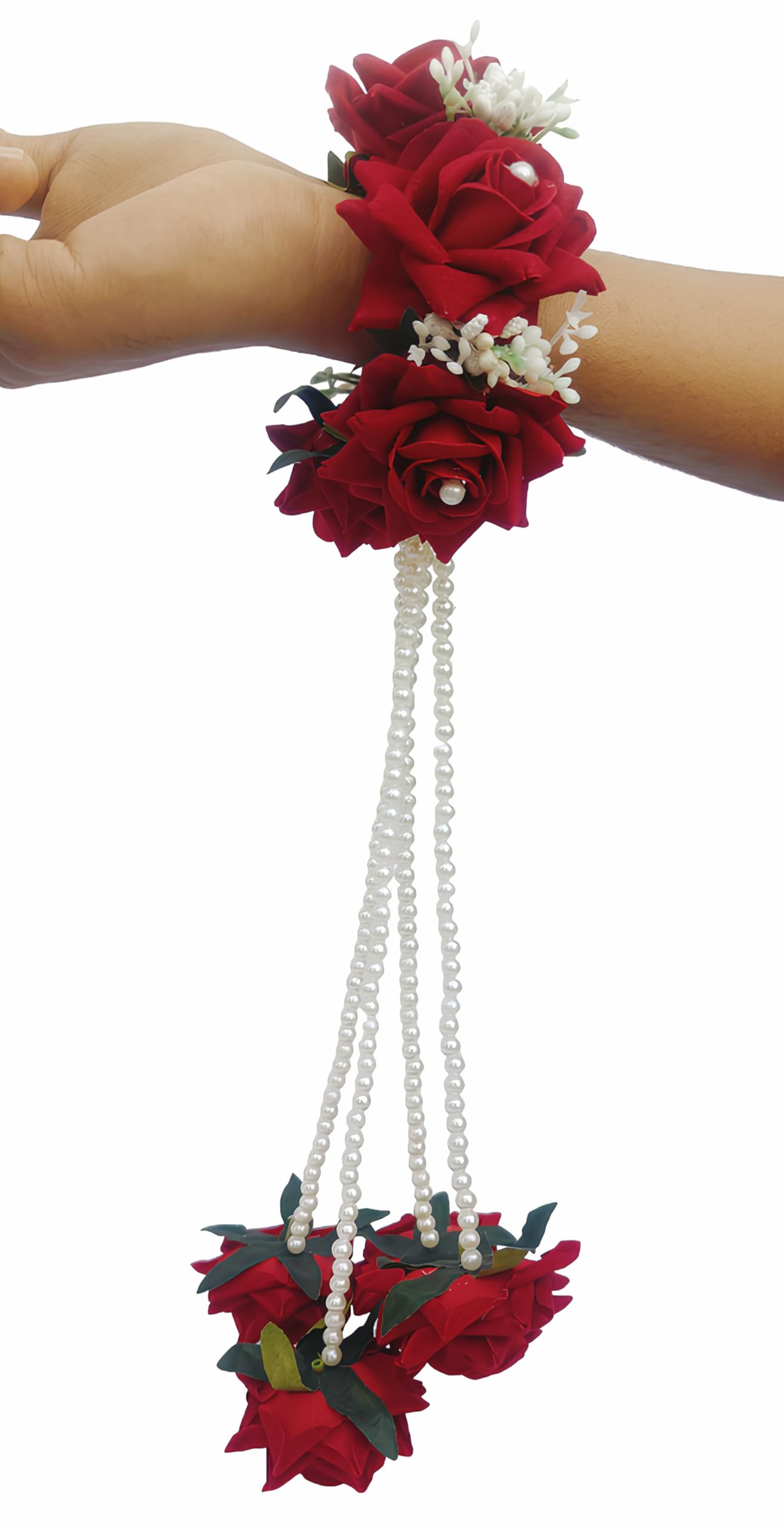 SUKAINA TRENDS Artificial Rose Flower Kalire Bracelet Set, Floral Accessories for Wedding | Baby Shower | Haldi | Mehandi | Party for Girls and Women [2 Bracelet] (B0CX9HHK2Z) Amazon Price History, Amazon Price Tracker