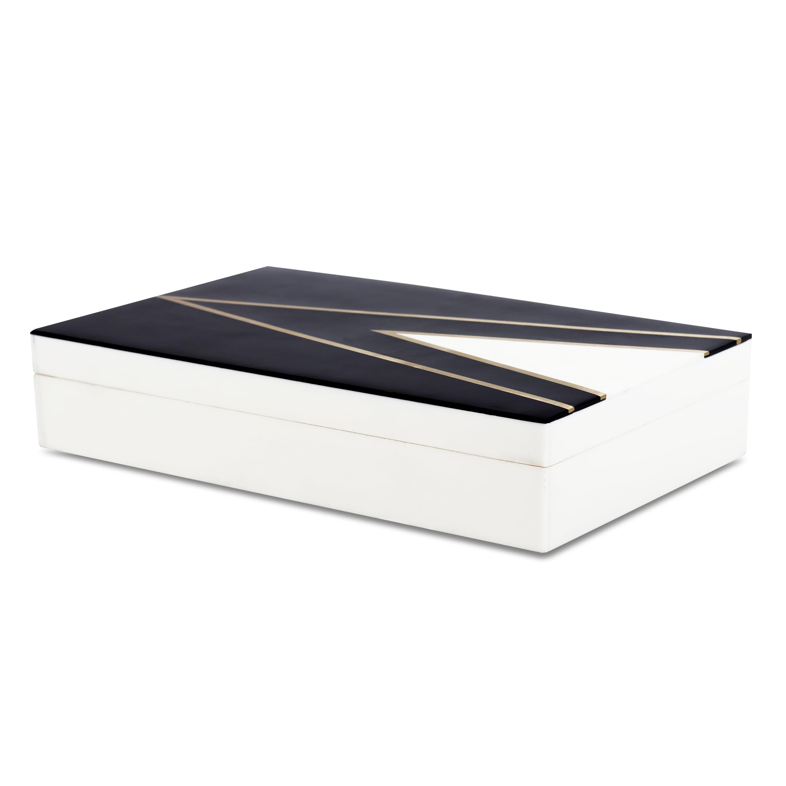 Boîte de stockage fait main en résine chic de 12x6x2 pouces pour vos bijoux précieux