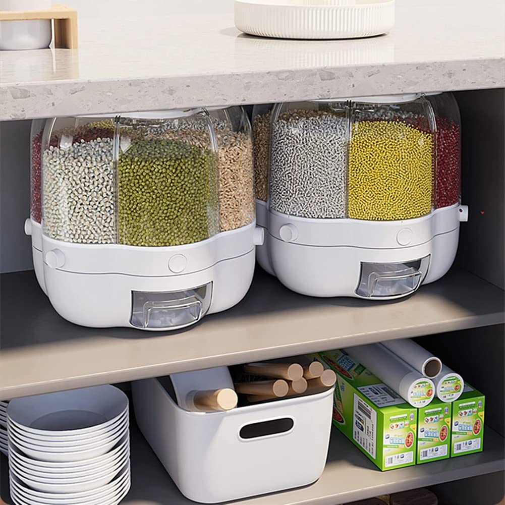 Dispenser di alimenti rotante Secchio di Serbatoio di stoccaggio del Sigillato Contenitore di grano contenitore per la casa e la