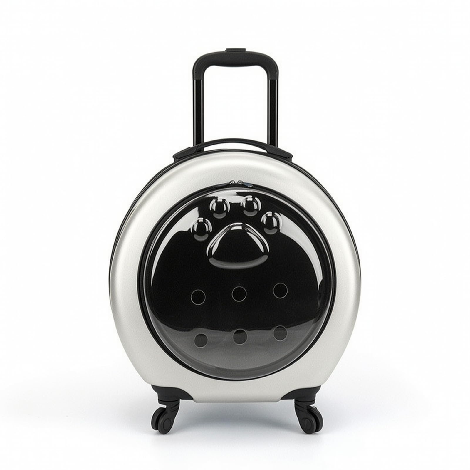 Transportín con Ruedas Rodante Bolsa Transporte Portátil Maleta para s, Viajes, Veterinario, Plata, 1922-Plata