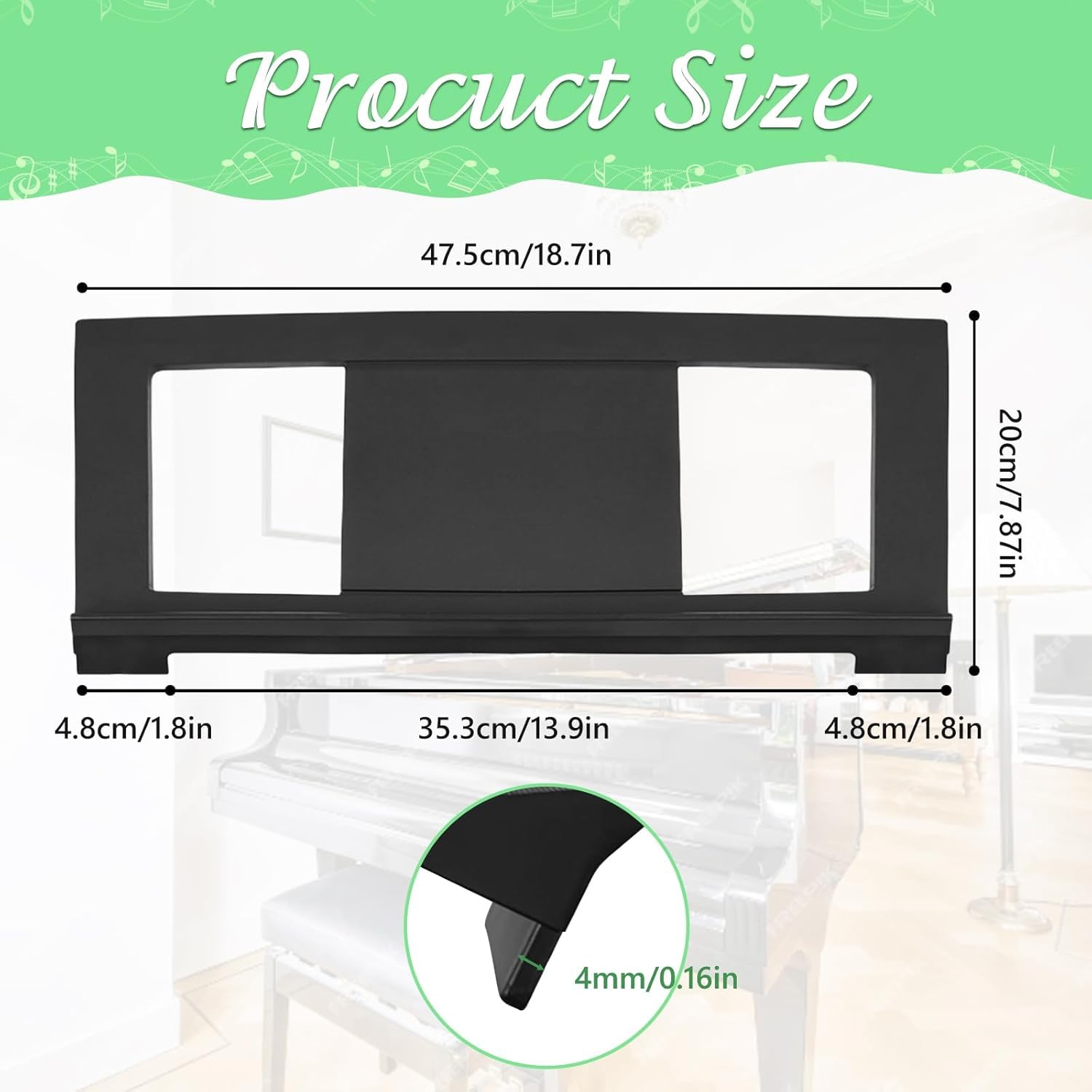 DYNWAVE Electronic Keyboard Music Stand Keyboard, Music Score Stand Fit for Multiple Keyboard Models, Portable Music Stand & Desktop Book Stand, Keyboard Piano Accessories for Beginner, Red Clips