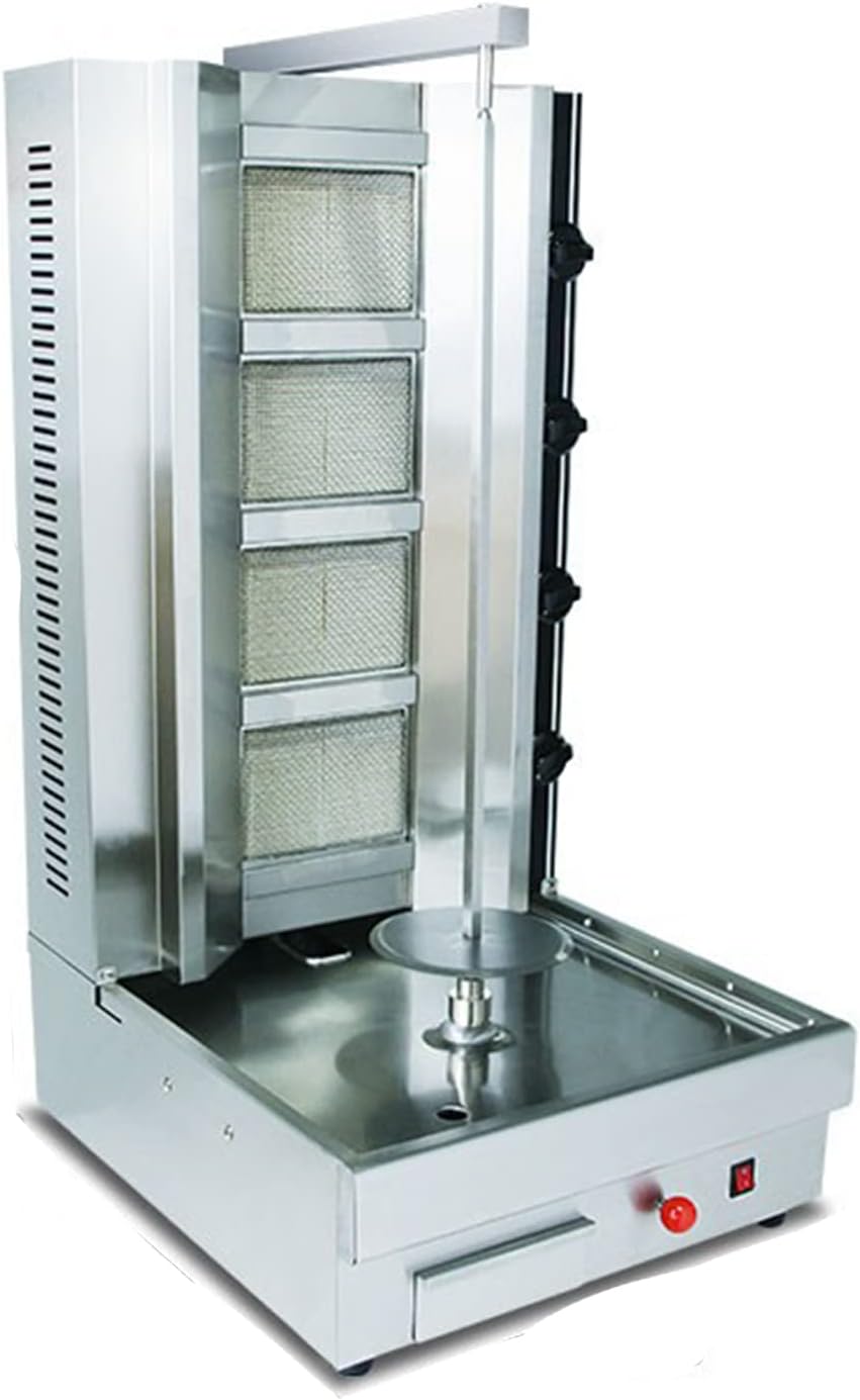 KnoRRs Vertical Electric Grill Smokeless Rotisserie Stainless Steel Barbecue Machine Smart BBQ Grill Commercial use Gas 3 Plates 4 Plates Meat Chowder Turkish Rotisserie Stove (4 Boards Gas burni