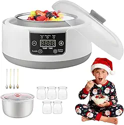 Máquina de iogurte probiótico, máquina de iogurte totalmente automática de 1,2 litro, máquina de iogurte com controle de temperatura e tempo, iogurte para iogurte grego caseiro, vegano