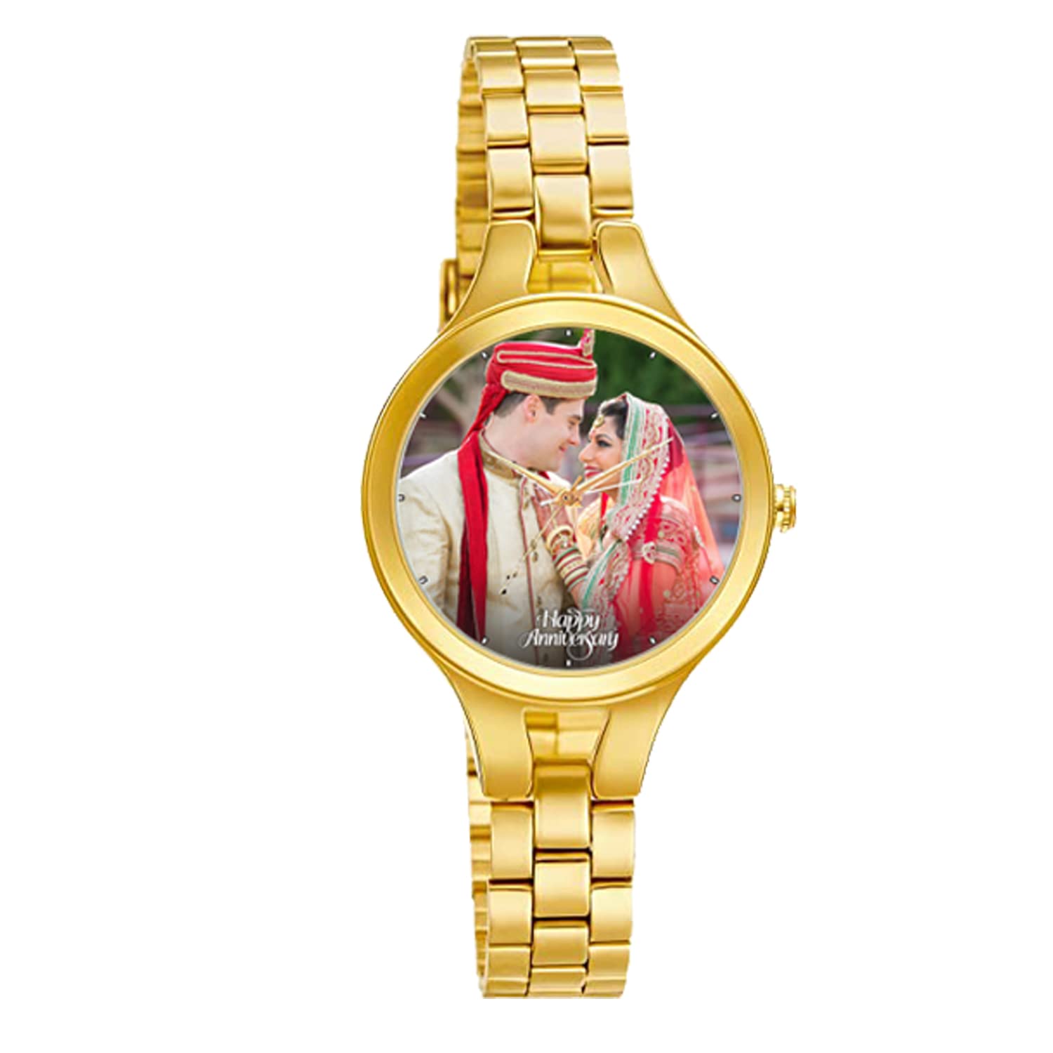 NITYAMA Personalized Photo Print Dial Chain Watch for Women | Stainless Steel Womens Golden Watches Under 1000 | Women’s Stylish Quartz Wrist Watch for Birthday & Anniversary Gift (B0C4KSXSFH) Amazon Price History, Amazon Price Tracker