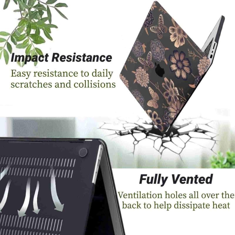 Funda MacBook Pro 13 A1278 repara estética con carcasa flores y protector teclado 4