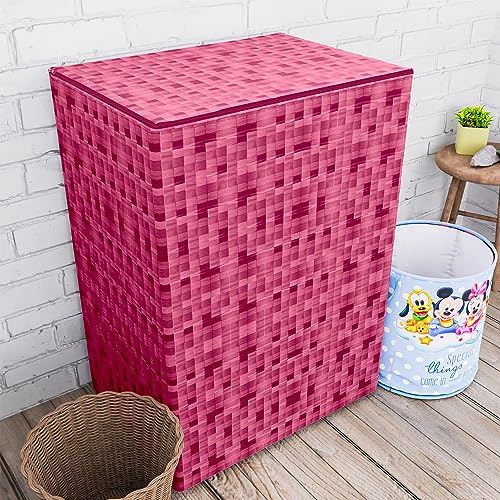 Image of Kuber Industries Top Load Semi-Automatic Washing Machine Cover - Soft PVC, Shelf Check, Maroon