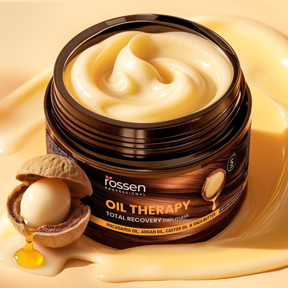 Rossen Hair Infusion Set – Trattamento Anticaduta Capelli, Favorisce la Crescita, con Olio di Argan & Zenzero, Formula 4 in 1 con Ingredienti Naturali, Rinforza e Nutre