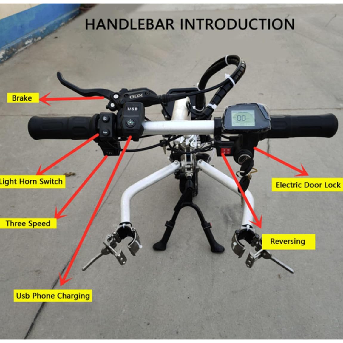 Kit de conversión de accesorios eléctricos para silla de ruedas, luz frontal LED, resistencia de 90 km, ciclo de mano ajustable de 3 velocidades para una mayor movilidad