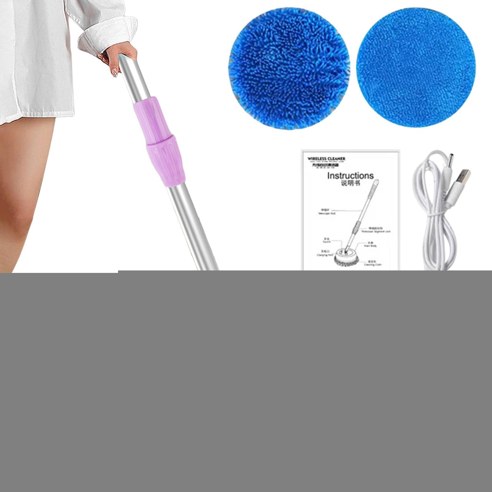 Main électrique - Nettoyeur de sol rotatif sans fil à 180 ° | Puissante machine de nettoyage de sols et polisseuse avec roulements doubles pour bois dur, stratifié, marbre, vinyle et carrelage