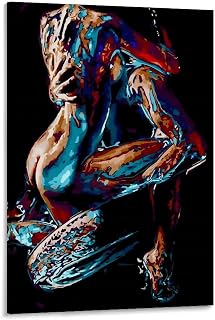Erotic Paintings of Nude Sexy Women Couple Sex Canvas Art Posters for Room Aesthetic And Wall Art Picture Living Room Decor Poster 12x18inch(30x45cm) Frame-style-16