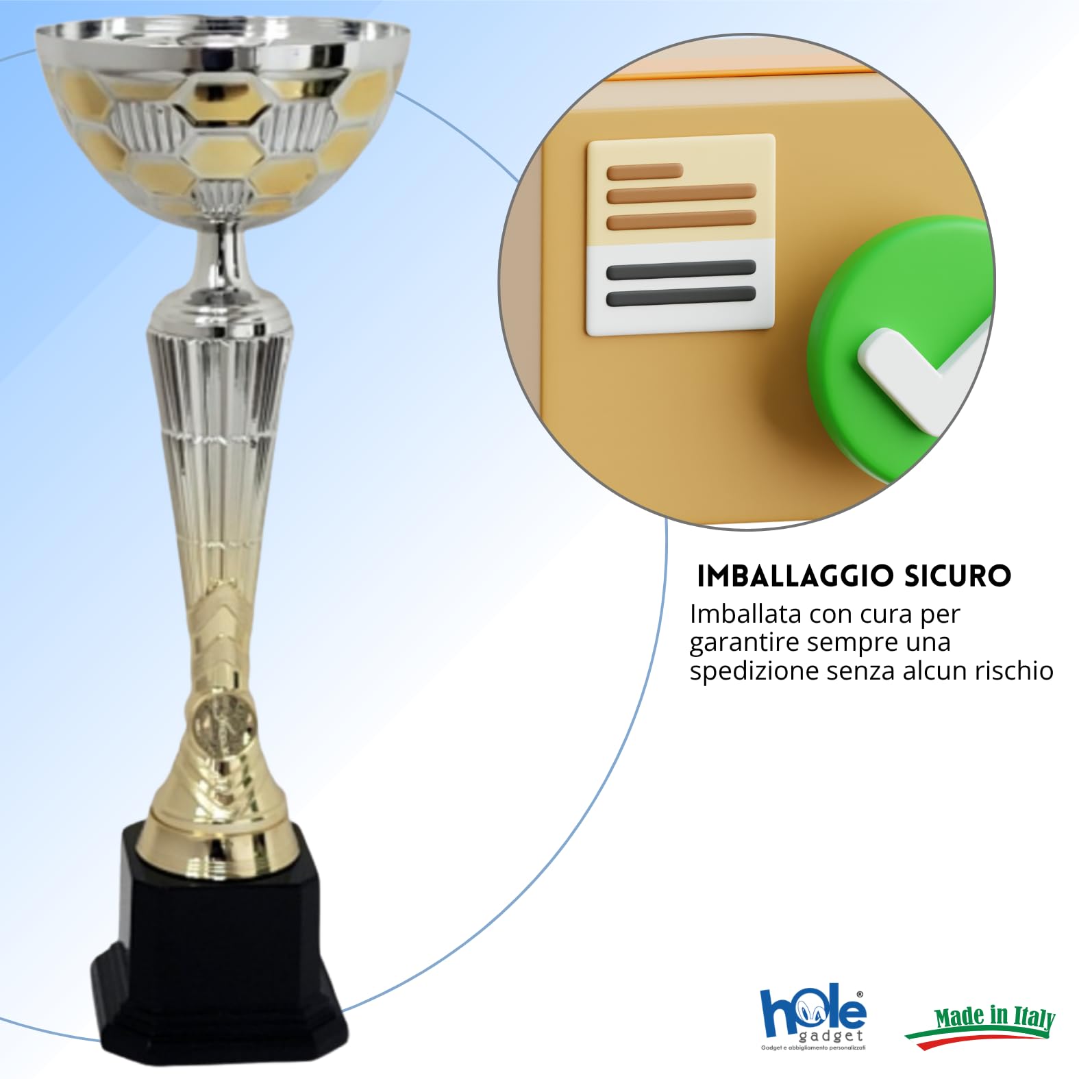 Coppa Trofeo Personalizzati, Premiazioni Singole o in Set Completi, Sportivi per Eventi, Calcio, Fantacalcio, Basket, Padel, Personalizzabile su Targhetta cod. 10.061