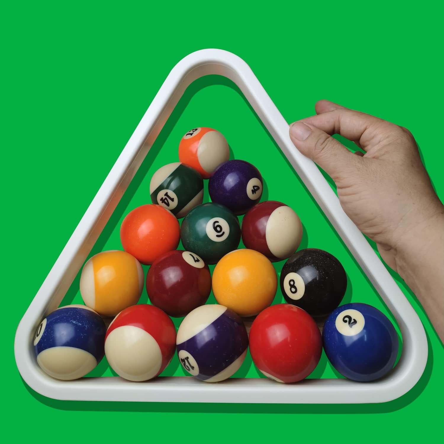 BALIKEN Triangle Rack Pool Table Ball Holder Positioning Rack Billiard Accessory Magic Ball Rack Holder Sheet Billiards Triangle Cue Accessories (White Triangle 15 Balls) : Sports & Outdoors