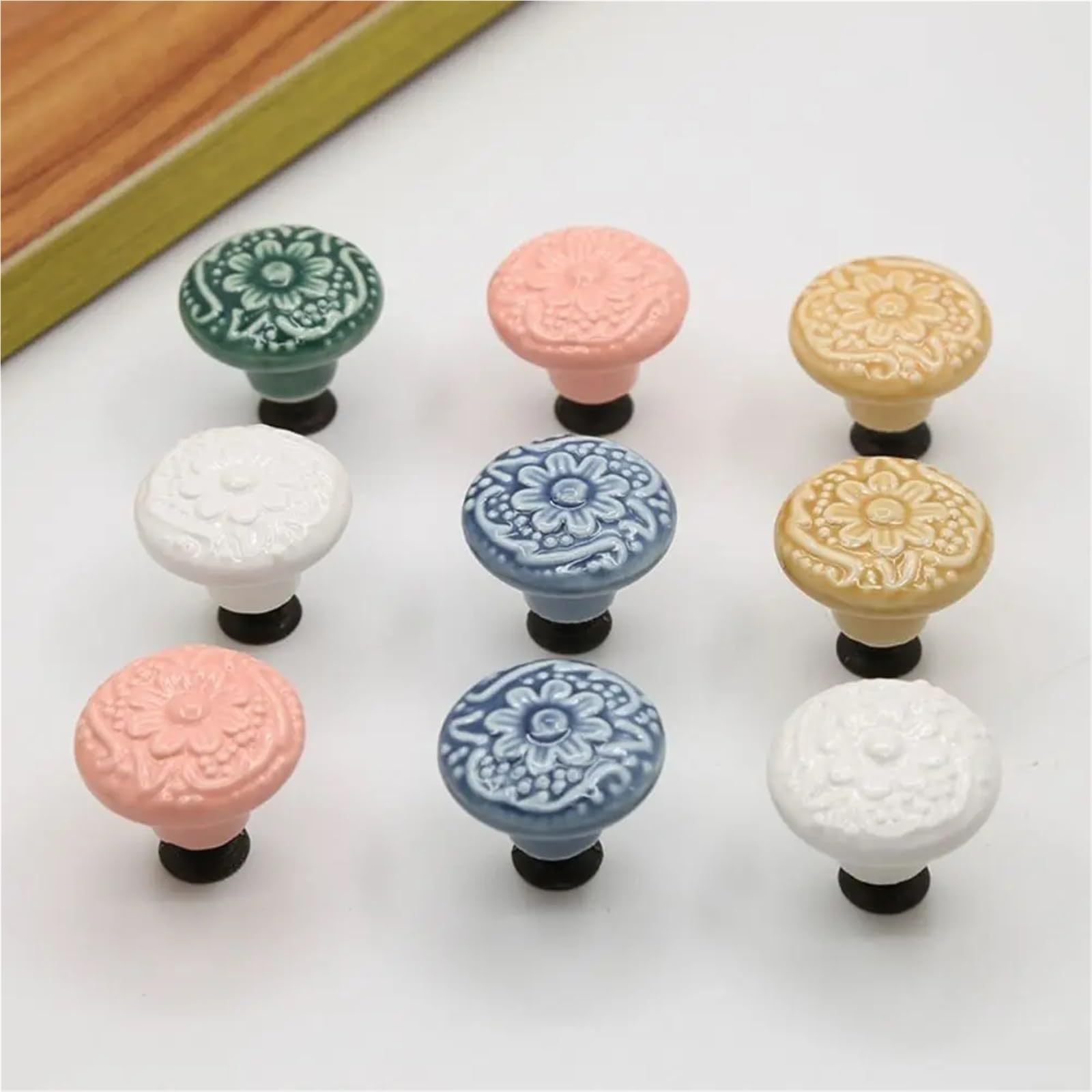 10/30/50 pomelli vintage in ceramica a foro singolo, maniglie per cassetti e mobili da cucina (bianco, 50 pezzi)