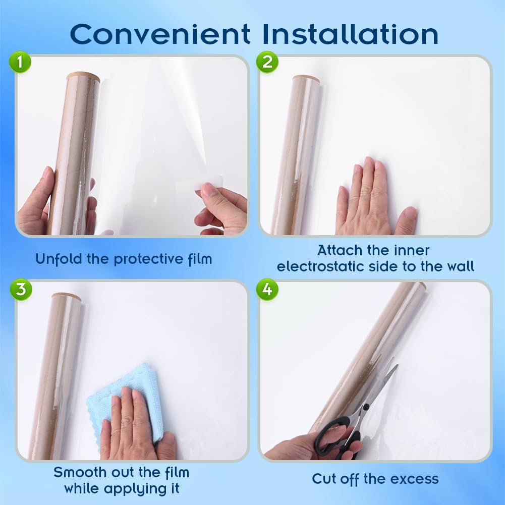zxbaers Electrostatic Wall Protection Film Non Adhesive Clear Wall Protector  Removable Contact Paper Clear Dry Erase Static Cling Film Furniture Kids :  Amazon.de: DIY & Tools