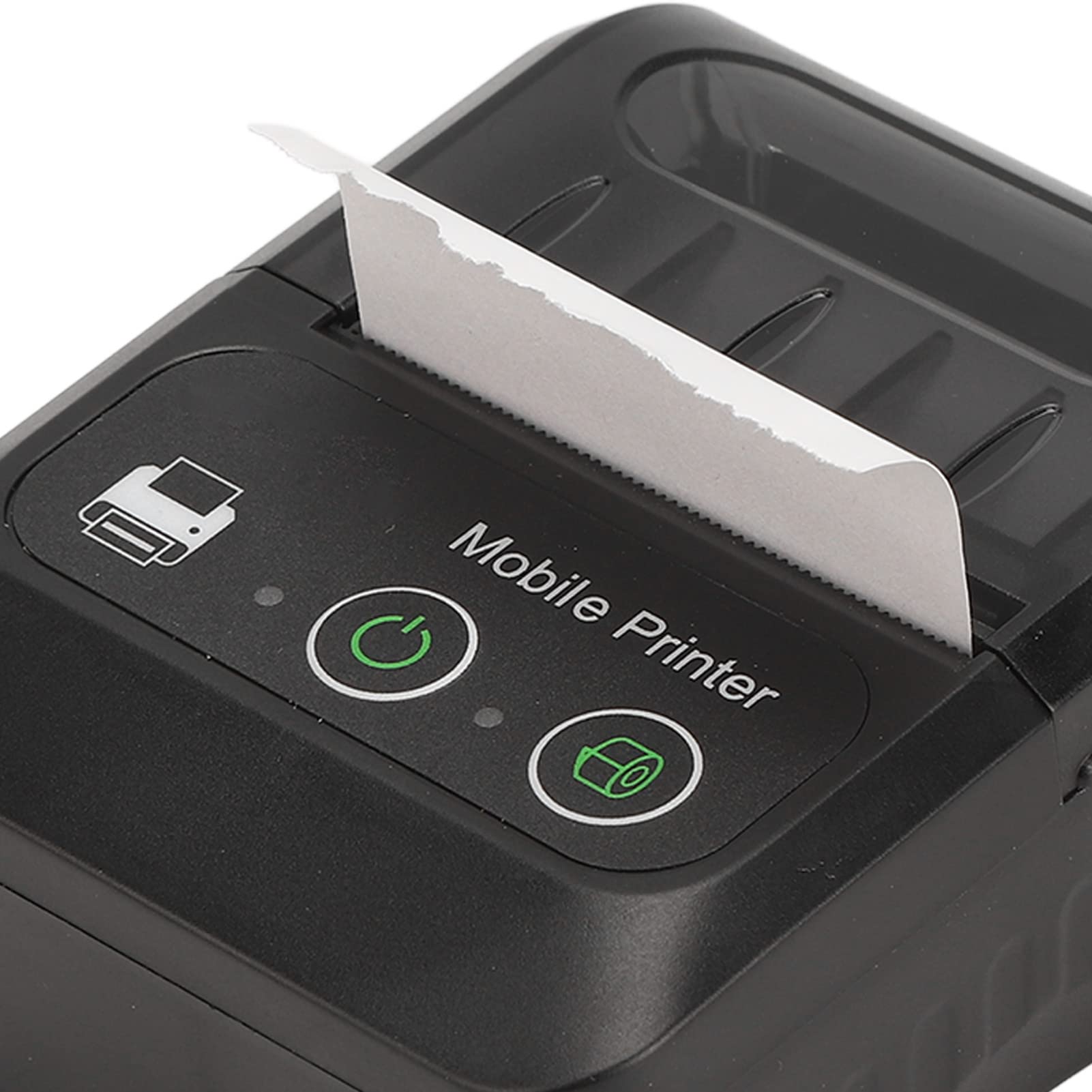 Bezprzewodowa Termiczna Drukarka Etykiet Bluetooth, Termiczna Drukarka do Papieru o Szerokości 58 Mm, Drukarka Etykiet Wysyłkowych z Drukowaniem od 50 do 80 Mm/S, Wielojęzyczna, 2 Przyciski, dla OS