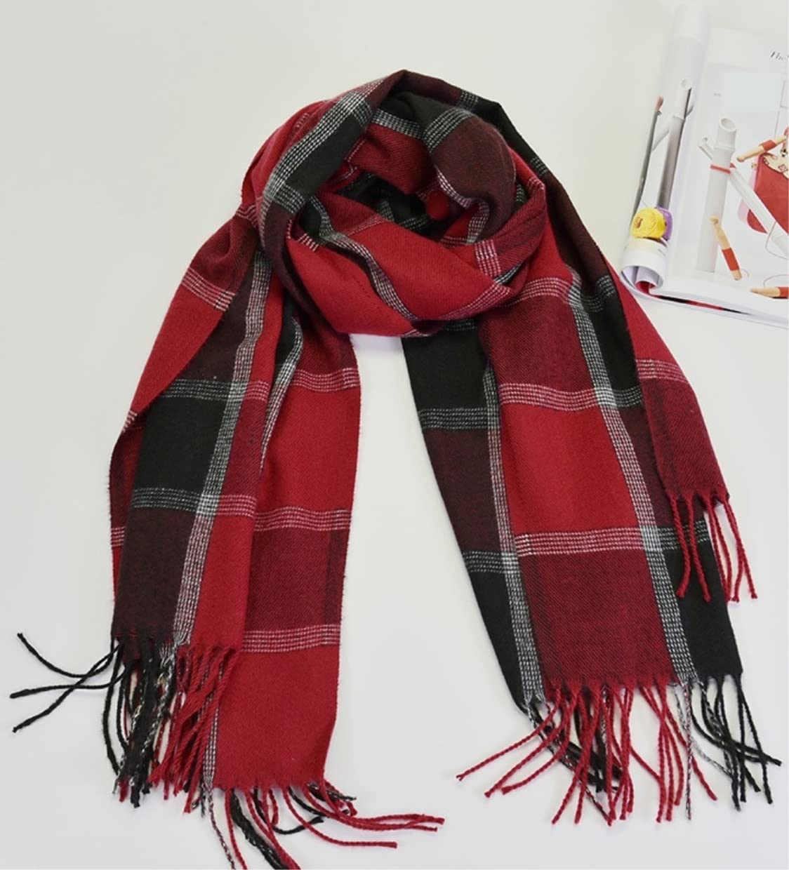 Sciarpa Invernale Elegante Sciarpina Sciarpa Invernale Scozzese Calda Morbida Da Donna Per Calda