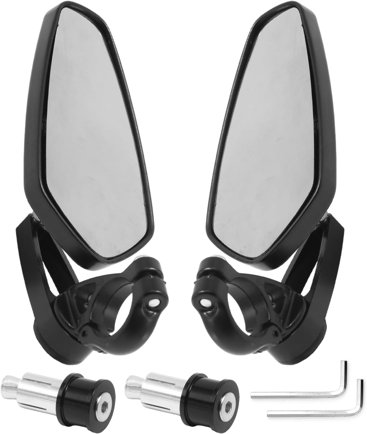 Saihisday 2Pcs Motorcycle Handle Bar End Mirror Universal 7/8" Handle Replacement for Honda CB1000R CB600F, Kawasaki Z1000 ER-6F, Suzuki GSF1250 SFV650, Yamaha XJR1300 MT-01