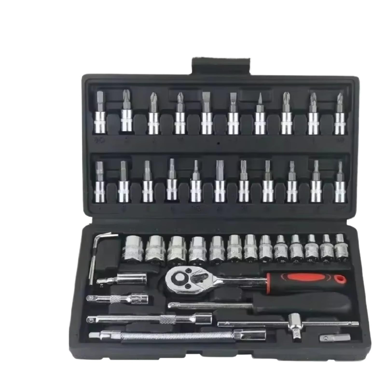 YNIYUJKL 46 Piece Tool Set For Auto Repair Combinat Wrench Kit With Ratchet Set Torque Wrench Mechanics Tools For Car Maintenance And Repair