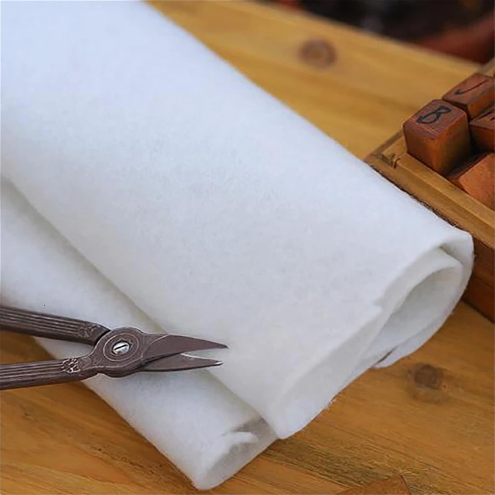 Volumenvlies Patchwork 180g einseitiger, stoffklebender Baumwollwatte-Creme-Einlagefüller zum Nähen(F021-200x100cm)
